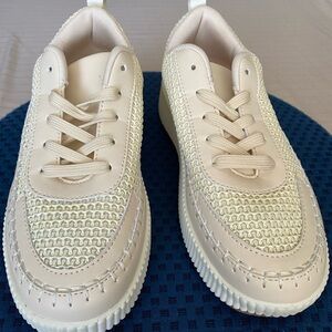 Women’s Ribbed Knit Patchwork Platform Sneakers Size 8.5 With Chunky Soles